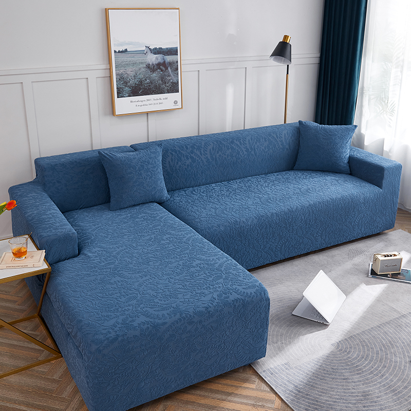 2022新款-立体浮雕藤蔓提花系列沙发套 单人位 海蓝