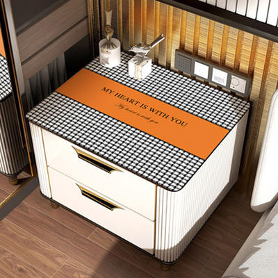 2022新款千鸟格硅胶床头柜垫子防水桌垫现代盖布卧室桌面垫家用桌布垫子 定制60元/平（联系客服，不支持退换） 床头柜-千鸟格-布迪