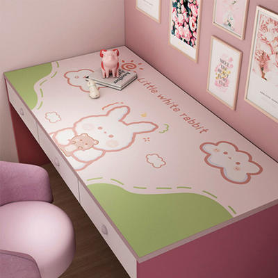 2022新款环保无味儿童书桌垫学生学习作业写字台垫卡通可爱少女心防水桌布 40*80cm 兔与小熊