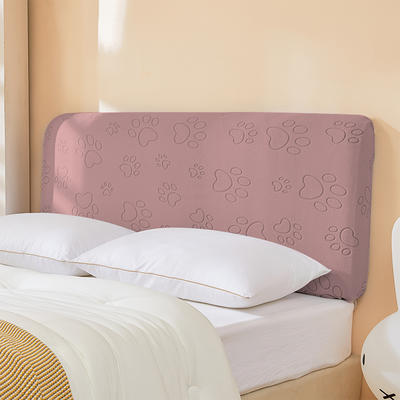 2022新款奥绒提花摇粒绒猫爪床头罩 适用于1.5m床 粉色床头罩