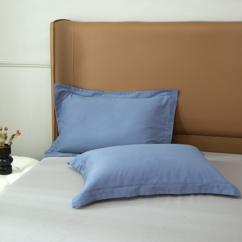 2022新款纯色系-生态磨毛单品枕套系列 48*74cm一对 宾利蓝