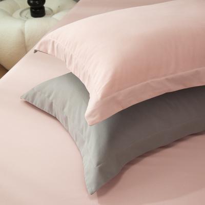 2022新款纯色系-生态磨毛单品枕套系列 48*74cm一对 果粉绅士灰