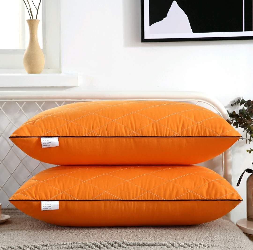 2021新款-单边绗绣枕（48*74cm） 橙色/只
