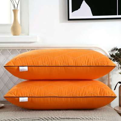 2021新款-单边绗绣枕（48*74cm） 橙色/只