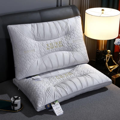 2022新款亲肤纤维枕枕头枕芯-大豆乳胶枕 47x74银灰（单只）