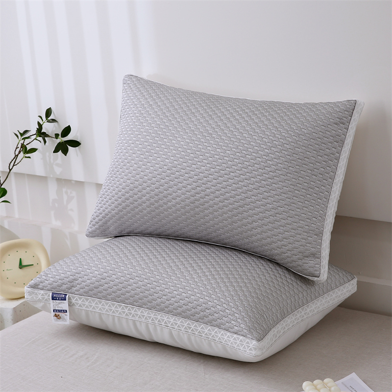 2024新款冰感科技枕冰凉枕 枕头枕芯 48*74cm/对 中灰色