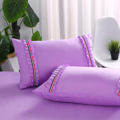 2018新款水洗磨毛单枕套 48cmx74cm/一对 紫色