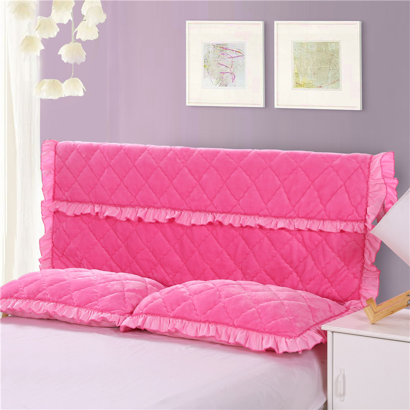 2018新款单品法莱绒夹棉床头罩 150cm*55cm 床头罩 粉红色