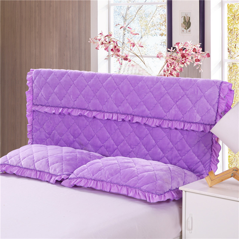 2018新款单品法莱绒夹棉床头罩 150cm*55cm 床头罩 浅紫色