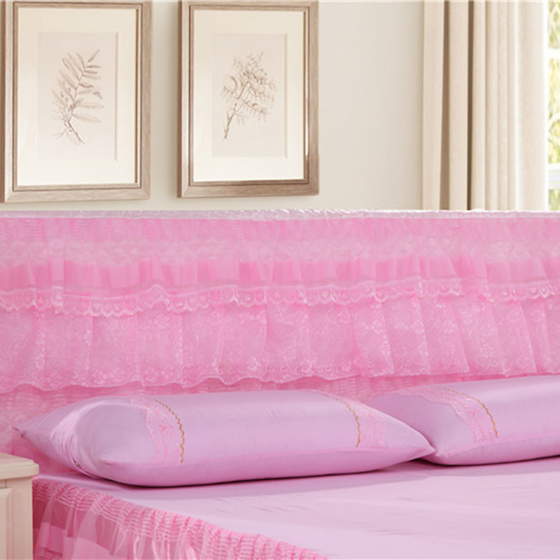2019新款新款蕾丝床头罩系列-美满家园 150*50cm 美满家园-粉色