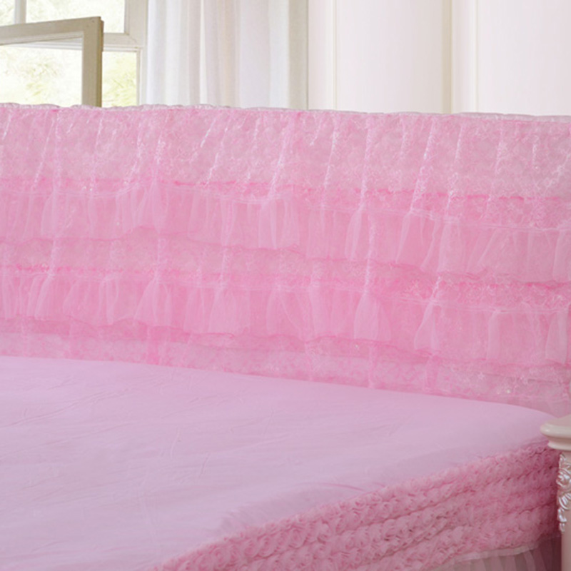 2019新款新款蕾丝床头罩系列-繁花似锦 150*50cm 粉色