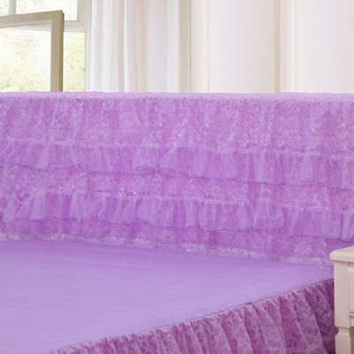 2019新款新款蕾丝床头罩系列-繁花似锦 180*50cm 紫色
