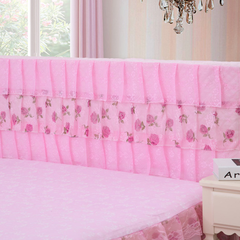 2019新款新款蕾丝床头罩系列-凤舞玫瑰 120*50cm 粉色