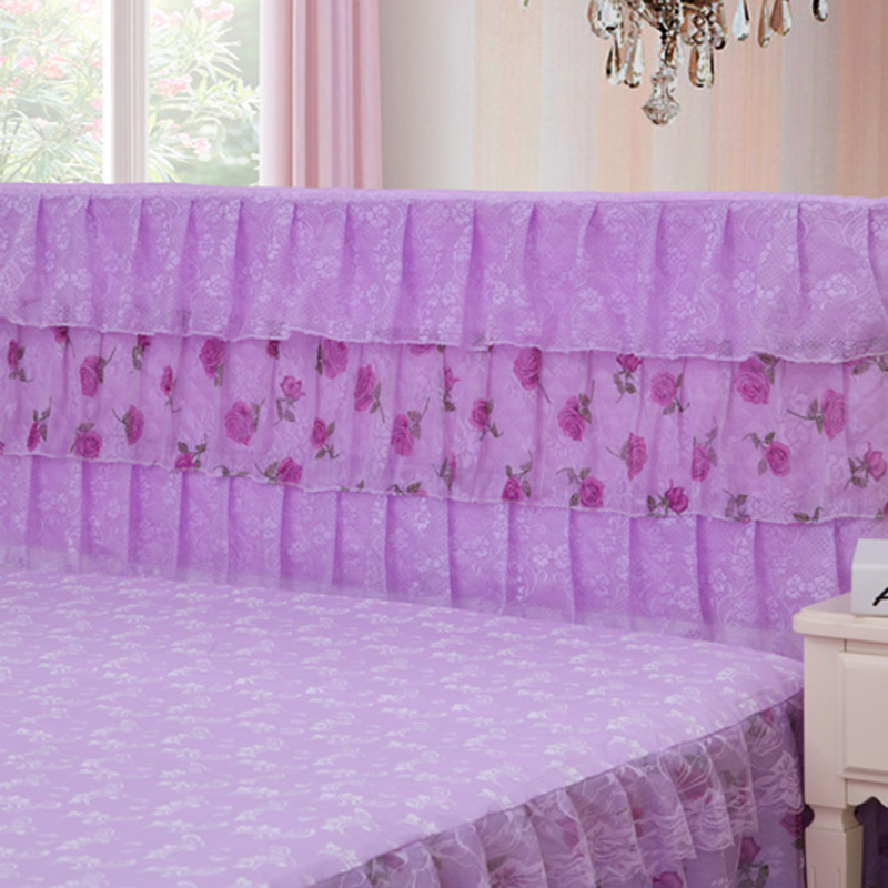 2019新款新款蕾丝床头罩系列-凤舞玫瑰 150*50cm 紫色