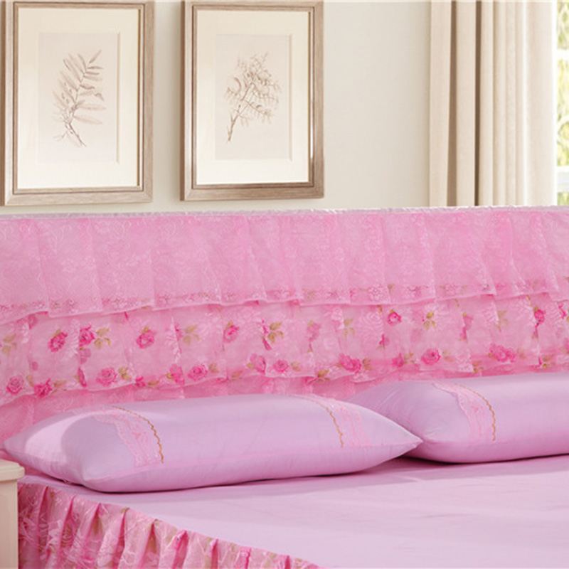 2019新款新款蕾丝床头罩系列-富贵牡丹 150*50cm 粉色