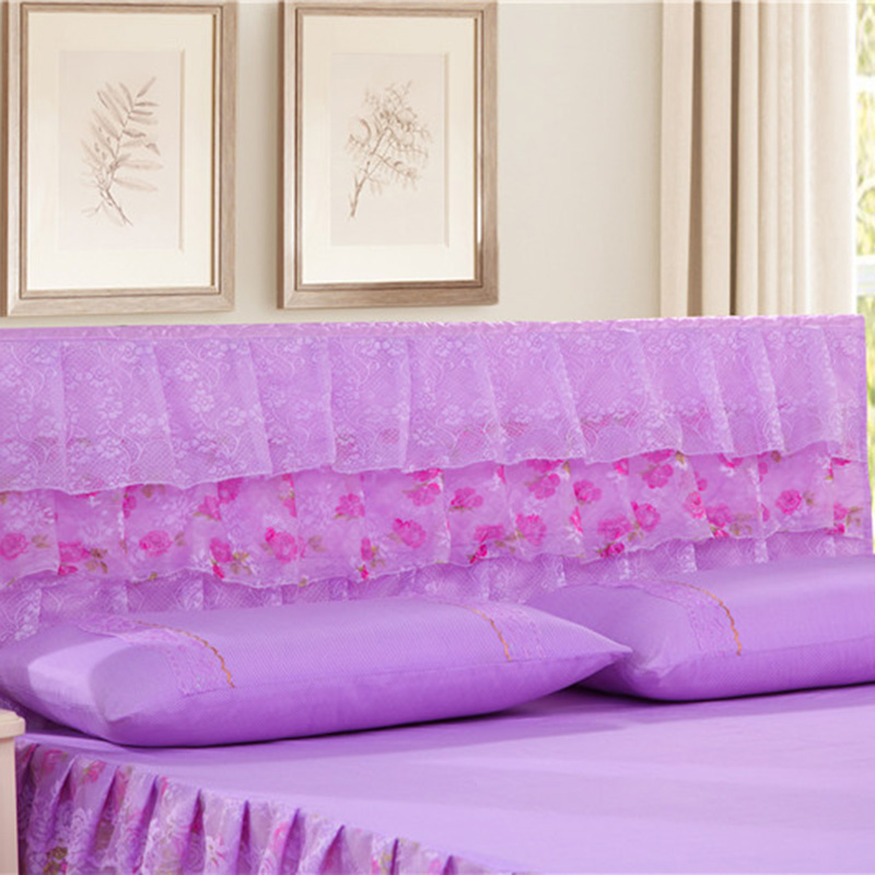 2019新款新款蕾丝床头罩系列-富贵牡丹 120*50cm 紫色