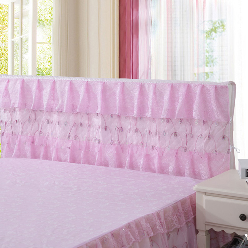 2019新款新款蕾丝床头罩系列-流光溢彩 120*50cm 粉色