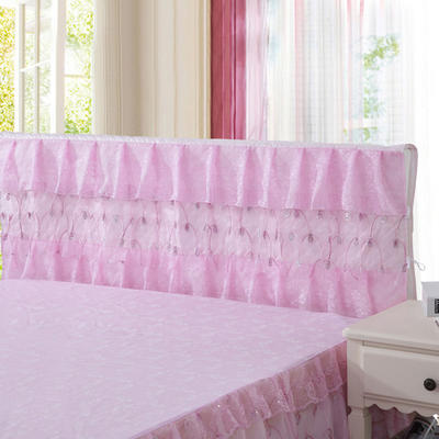 2019新款新款蕾丝床头罩系列-流光溢彩 150*50cm 粉色