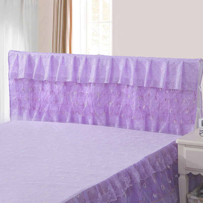 2019新款新款蕾丝床头罩系列-流光溢彩 150*50cm 紫色