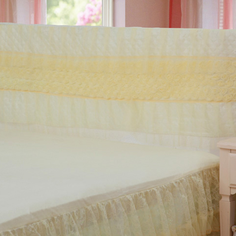 2019新款新款蕾丝床头罩系列-玫瑰公主 120*50cm 米黄色