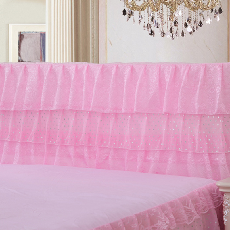 2019新款新款蕾丝床头罩系列-时尚波点 120*50cm 粉色