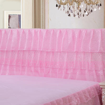 2019新款新款蕾丝床头罩系列-时尚波点 150*50cm 粉色