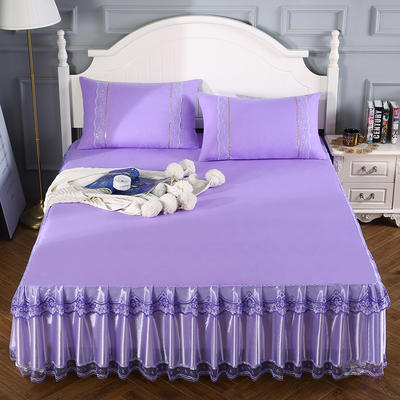 2020新款蕾丝床裙系列—蕾丝床裙（情调） 单品床裙150*200+45cm 情调-紫色