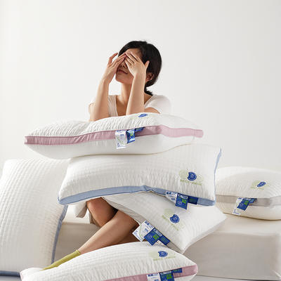 2023新款锦绒绗缝立体枕枕头枕芯 立体绗缝枕-粉色