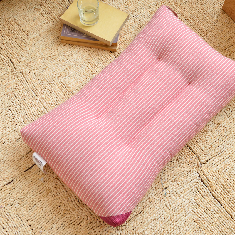 全棉色织水洗棉枕头枕芯-细条纹系列（ 48*74cm ） 红玉（一只装）