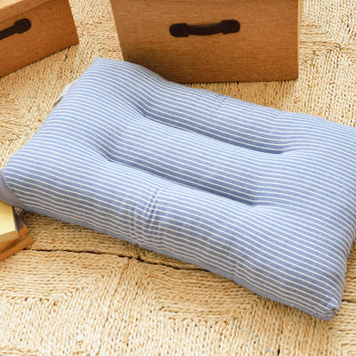 全棉色织水洗棉枕头枕芯-细条纹系列（ 48*74cm ） 蓝灰（一只装）
