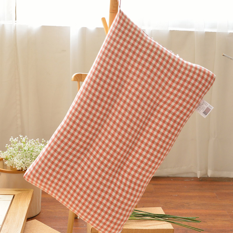 全棉色织水洗棉枕头枕芯-小格系列（ 48*74cm ） 红玉