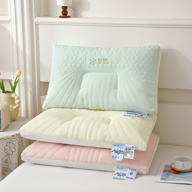 2024新款冰丝乳胶枕枕头枕芯 48*74cm/只 冰丝乳胶枕-枕皮
