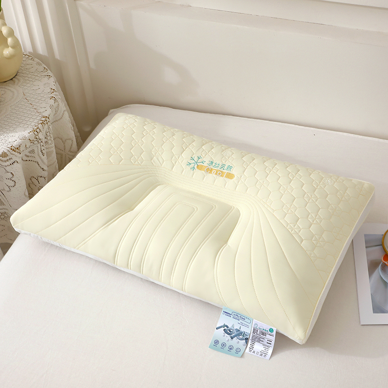2024新款冰丝乳胶枕枕头枕芯 48*74cm/只 冰丝乳胶枕-浅黄