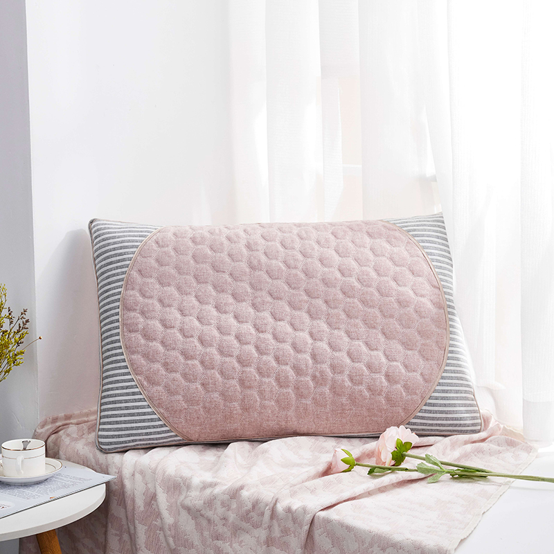 2024新款彩棉麻热熔枕家用枕头舒适枕芯 48*74cm/只 粉色