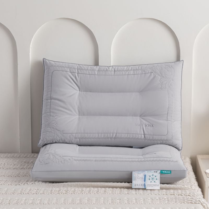 2024新款舒适亲肤简约枕头枕芯 48*74cm/只 灰色低枕定型枕