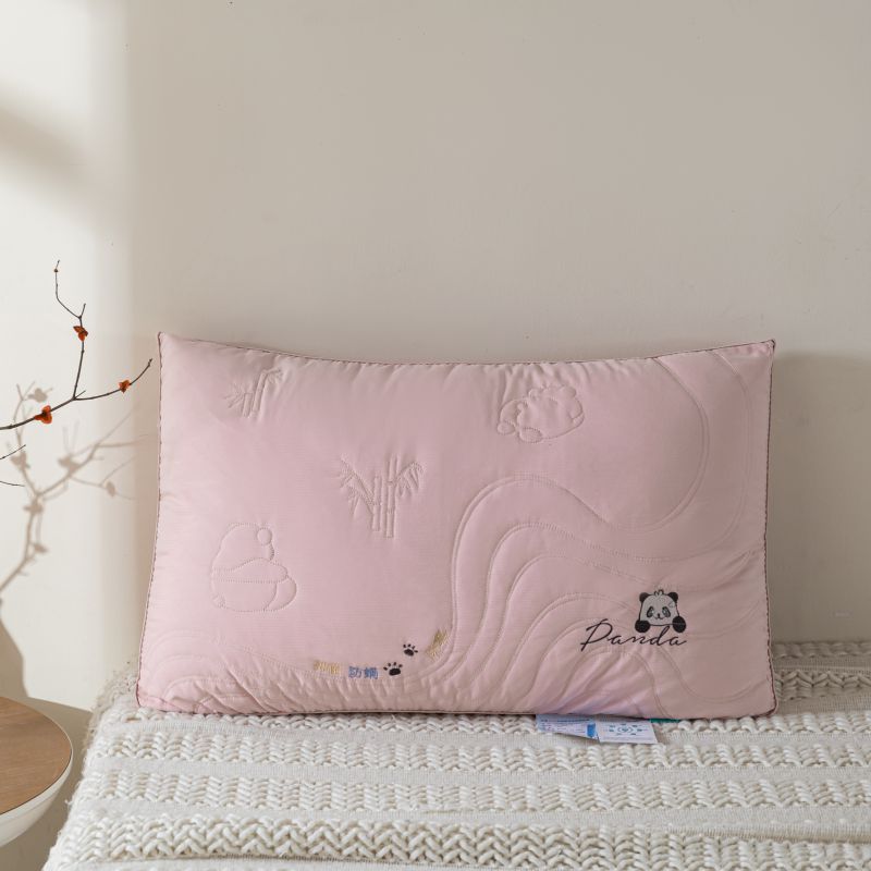 2024新款舒适亲肤抑菌防螨枕头枕芯 48*74cm/只 粉色低枕