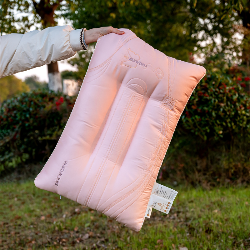 2024新款全棉织造天然乳胶蚕丝乳胶枕枕头枕芯 48*74cm/只 粉色