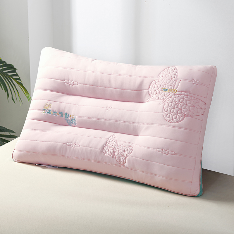 2024新款冰丝乳胶枕头枕芯夏季凉感枕头 48*74cm/只 粉色低枕