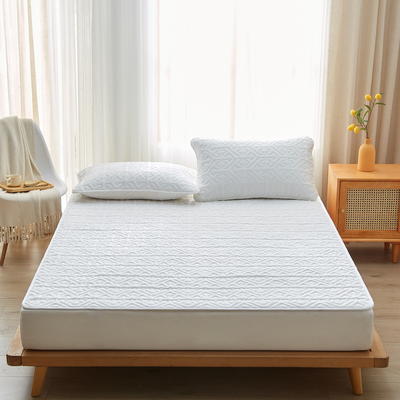 2023新款全棉水洗棉薄款床垫 90*200cm单床垫 奶白