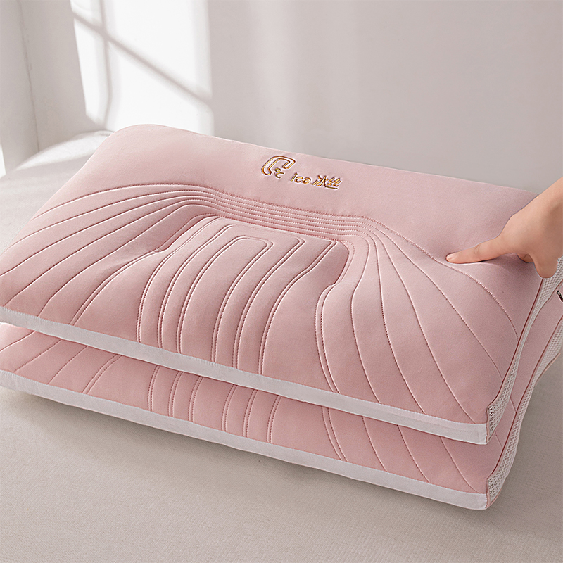 2024新款A类冰丝果冻枕枕头枕芯 48x74cm/只 粉色 低枕