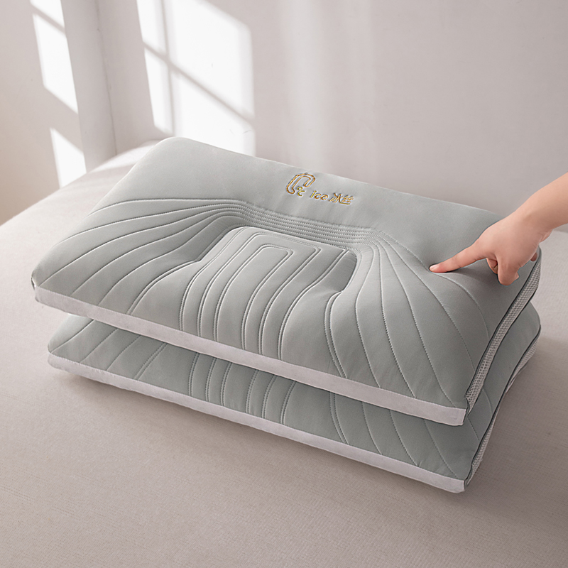 2024新款A类冰丝果冻枕枕头枕芯 48x74cm/对 灰色 低枕