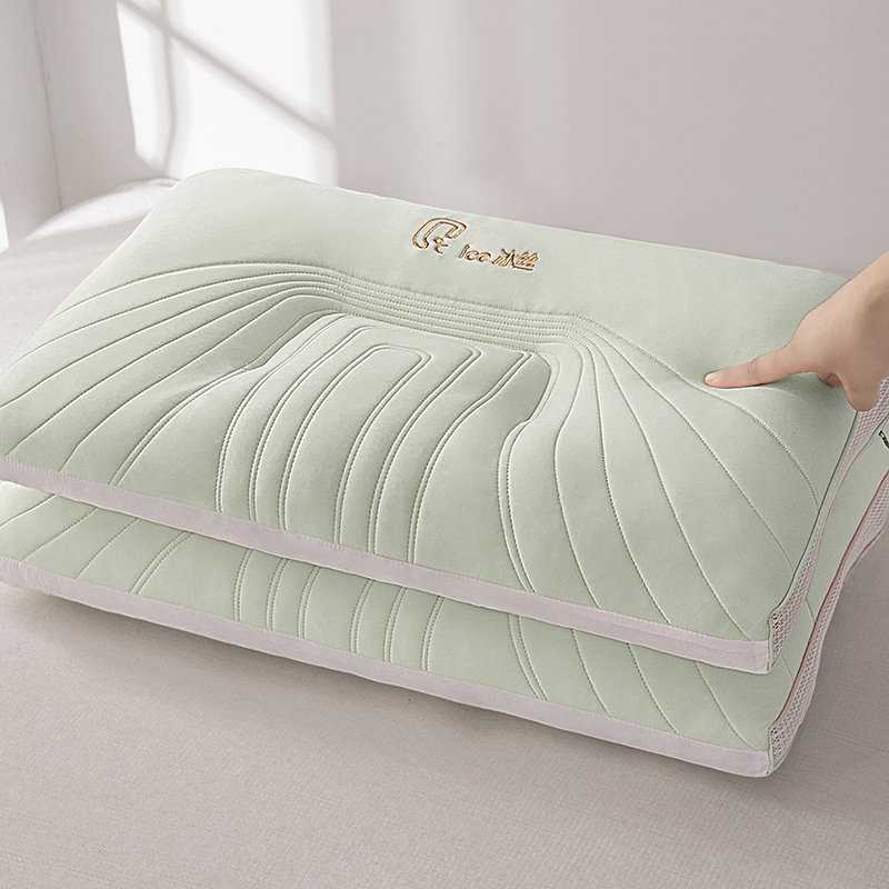 2024新款A类冰丝果冻枕枕头枕芯 48x74cm/对 果绿 高枕