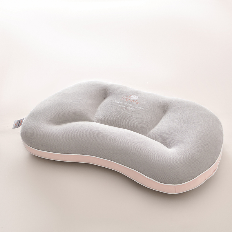 2024新款A类针织抗菌扇贝护颈枕枕头枕芯 48x74cm/对 燕麦灰 低枕