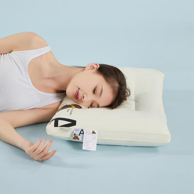 2023新款A类母婴无荧光豆本熊亲子枕系列枕头枕芯 模特图成人定型款48*74cm