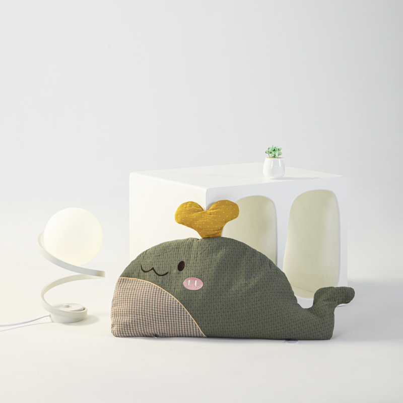 2024新款小鲸鱼荞麦枕  枕头枕芯 青绿30*58cm