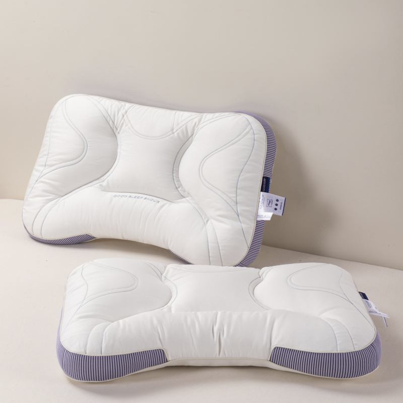 2024新款SPA超柔针织按摩颈养呵护枕头枕芯 48*74cm/只 紫色