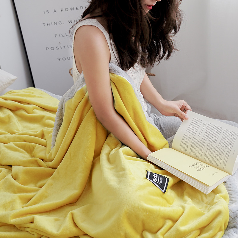 新款6斤多功能加厚毛毯法莱绒贝贝绒被子冬被 180cmx200cm 姜黄色