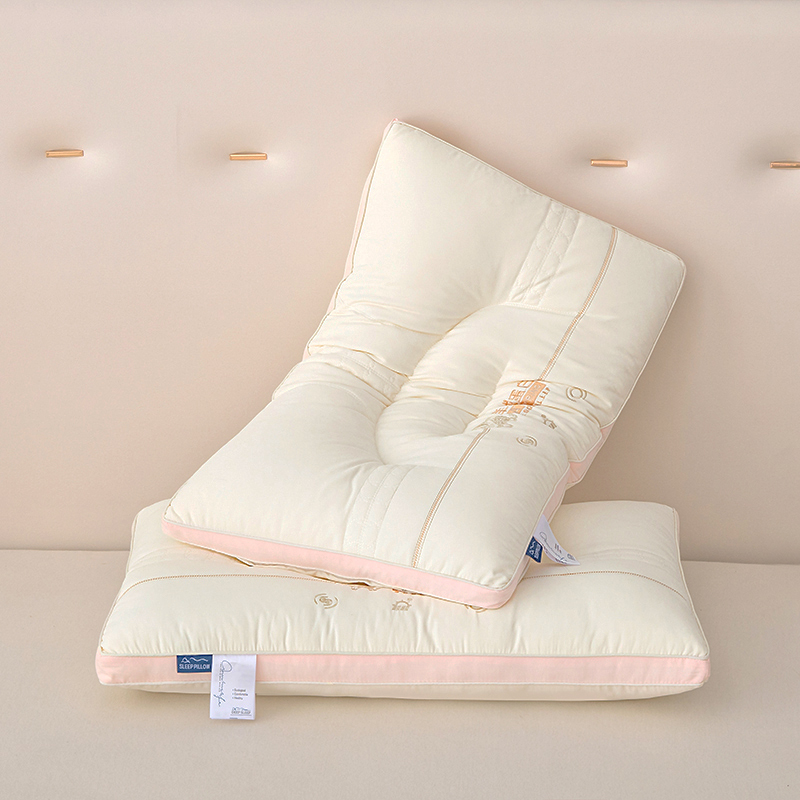 （爆款花型 长期款 不断货）2024年新款羊绒蛋白护颈枕枕头枕芯 48*74cm/只 羊绒蛋白粉色/只（低枕）