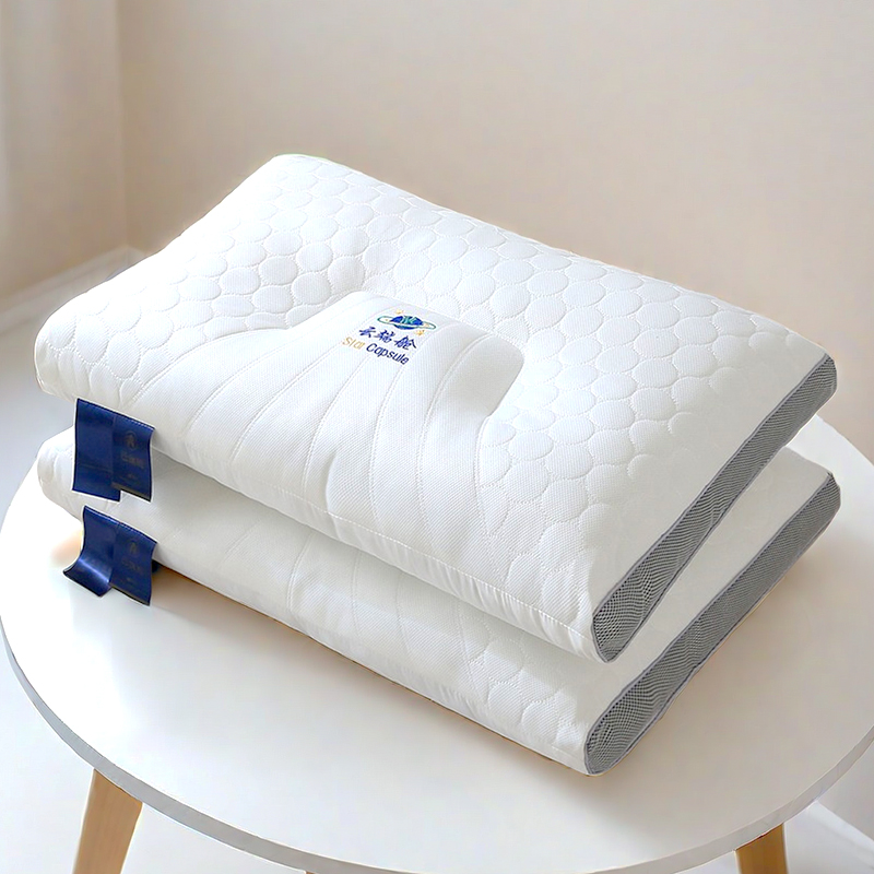（爆款花型 长期款 不断货）2024年新款针织棉太空舱乳胶枕枕头枕芯 48*74cm/只 云端舱-低枕/只