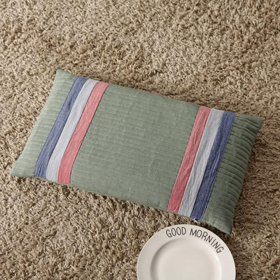 2022新款荞麦枕纯棉水洗棉绗缝枕头枕芯30*50cm/个 复古绿
